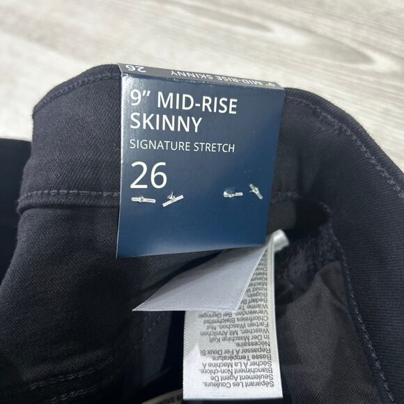 NWT J. Crew Factory 9" Mid-rise Black Skinny Jean in Signature Stretch Size 26 - Picture 6 of 9